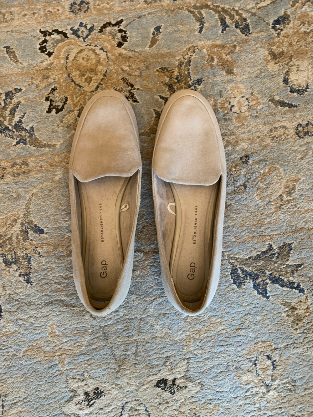 GAP Womens Suede Slip-On Loafers in Beige